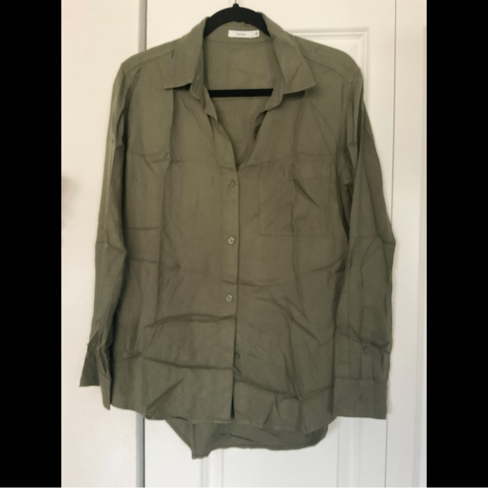 Talula Olive Green Rayon Shirt